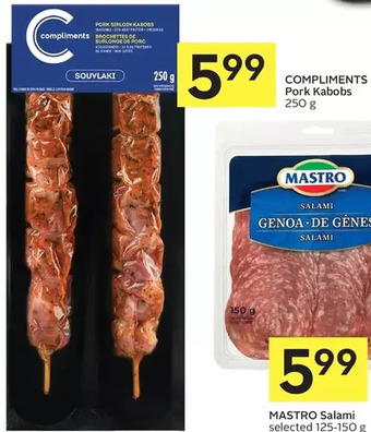 Foodland Compliments pork kabobs offer