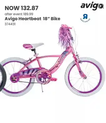 Toys R us Avigo heartbeat bike - 18 inch - r exclusive offer
