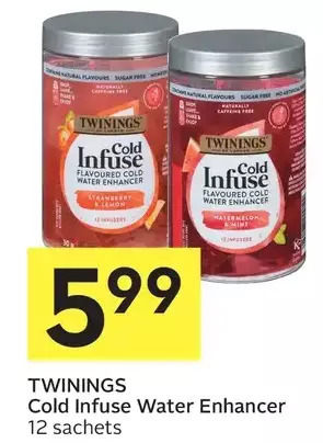 Foodland Twinings cold infuse water enhancer offer