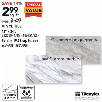 Lowe's Tilestyles vinyl tile offer