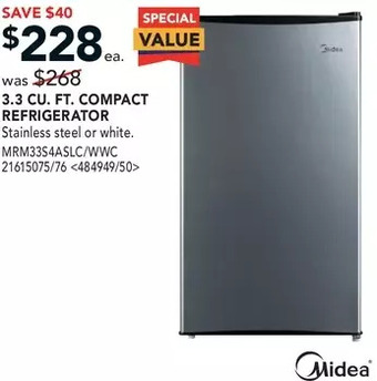 Lowe's Midea 3.3 cu. ft. compact refrigerator offer