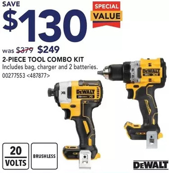 Lowe's Dewalt 2-piece tool combo kit offer