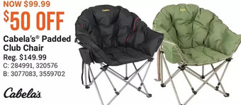 Cabela's Cabela's padded club chair offer