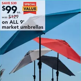 Lowe's 9' market umbrellas offer