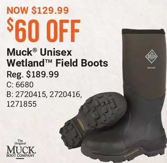 Cabela's Muck unisex wetland field boots offer