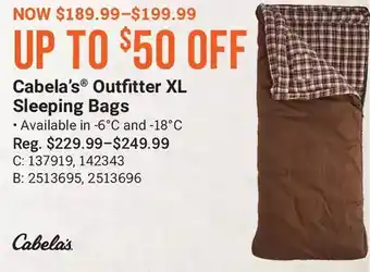 Cabela's Cabela's outfitter xl sleeping bags offer