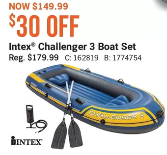 Cabela's Intex challenger 3 boat set offer
