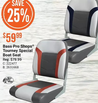 Cabela's Bass pro shops tourney special boat seat offer