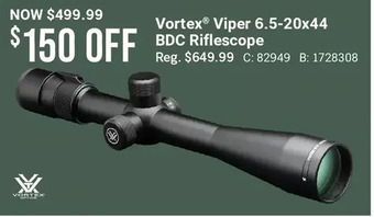 Cabela's Vortex viper 6.5-20x44 bdc riflescope offer
