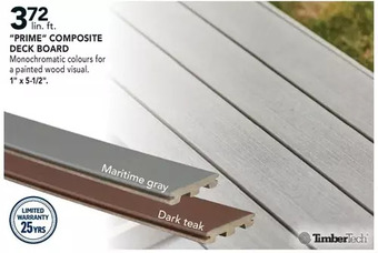RONA Timbertech prime composite deck board offer