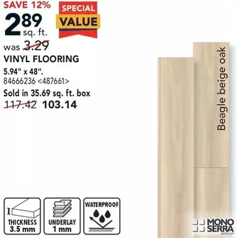 RONA Mono serra vinyl flooring offer