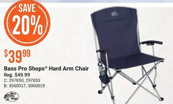 Cabela's Bass pro shops hard arm chair offer