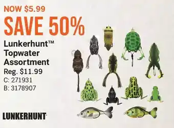 Cabela's Lunkerhunt topwater assortment offer