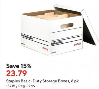 Staples Staples basic-duty storage boxes offer