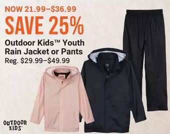 Outdoor kids youth rain jacket or pants