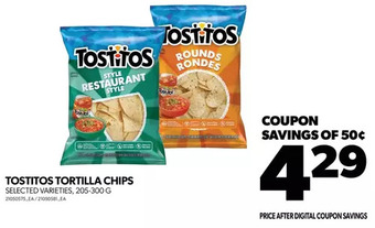 Real Canadian Superstore Tostitos tortilla chips offer