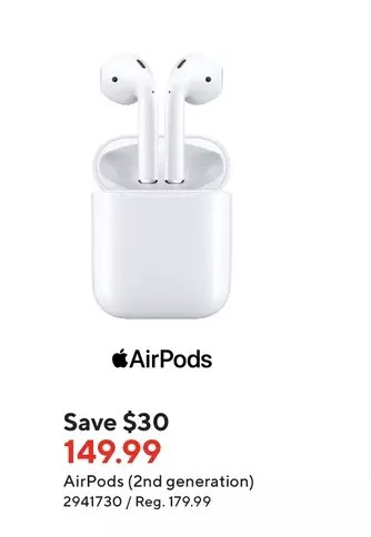 Staples Airpods (2nd generation) offer