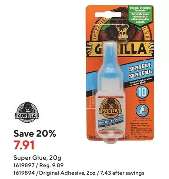 Staples Gorilla super glue | original adhesive offer