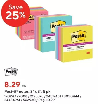 Staples Post-it notes offer