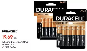 Staples Duracell alkaline batteries offer