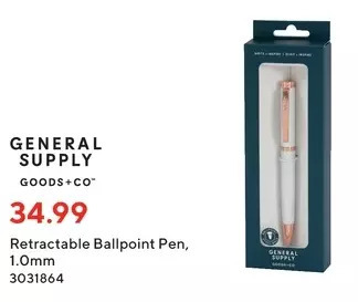 Staples General supply goods+co retractable ballpoint pen offer