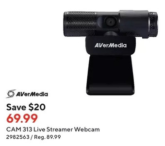Staples Avermedia cam 313 live streamer webcam offer