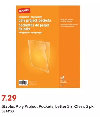 Staples Staples poly project pockets offer