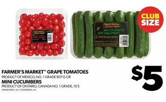 Real Canadian Superstore Farmer's market grape tomatoes or mini cucumbers offer