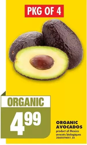 No Frills Organic avocados offer