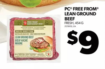 Real Canadian Superstore Pc free from lean ground beef offer