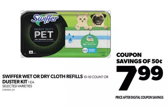 Real Canadian Superstore Swiffer wet or dry cloth refills or duster kit offer