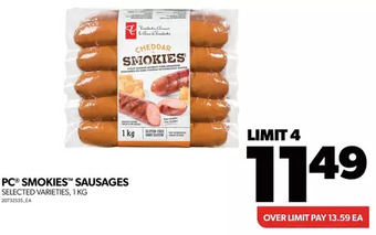 Real Canadian Superstore Pc smokies sausages offer