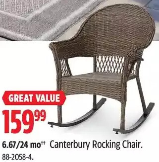 Canadian Tire Canterbury rocking chair offer