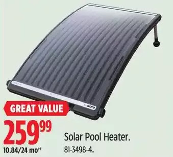 Canadian Tire Solar pool heater offer