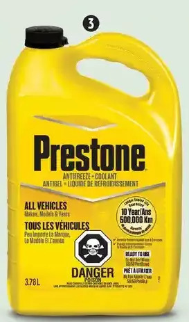 Canadian Tire Prestone premixed antifreeze/coolant offer