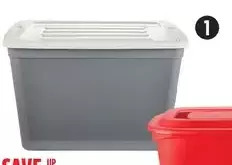 Canadian Tire 80l tote with wheels offer