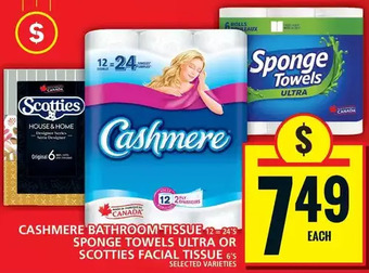Food Basics Cashmere bathroom tissue | sponge towels ultra or scotties facial tissue offer