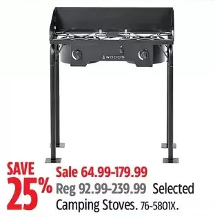 Canadian Tire Woods camping stoves offer