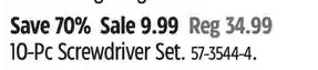 Canadian Tire 10-pc screwdriver set offer