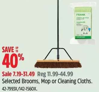 Canadian Tire Brooms, mop or cleaning cloths offer