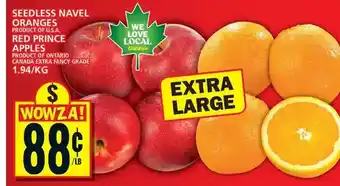 Food Basics Seedless navel oranges | red prince apples offer