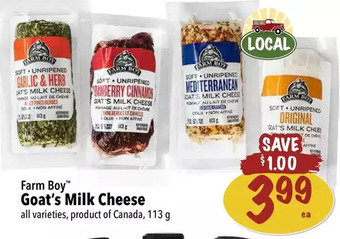 Farm Boy Farm boy goat's milk cheese offer