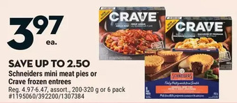 Giant Tiger Crave frozen entrees offer