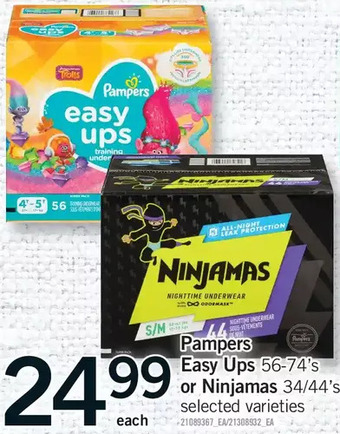 Fortinos Pampers easy ups or ninjamas offer