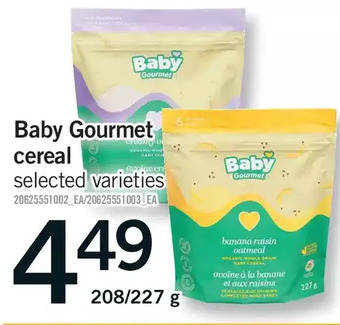Fortinos Baby gourmet cereal offer