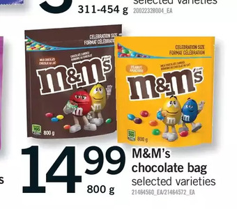 Fortinos M&m's chocolate bag offer