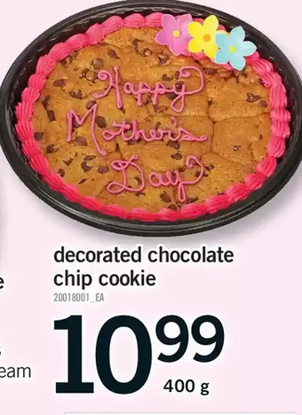 Fortinos Decorated chocolate chip cookie offer