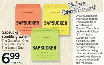 Fortinos Sapsucker sparkling water offer