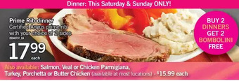 Fortinos Prime rib dinner offer