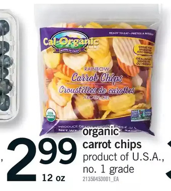 Fortinos Organic carrot chips offer